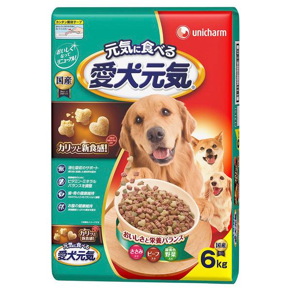 ユニ・チャーム unicharm 愛犬元気 全成長段階用 ささみ・ビーフ・緑黄色野菜入り 6kg 68280