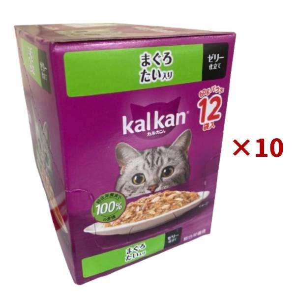 まとめ買い×10個セット マースジャパン カルカン パウチ まぐろ たい入り 60g×12袋入 ゼリー仕立て キャットフード