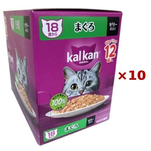まとめ買い×10個セット マースジャパン カルカン パウチ 18歳から まぐろ 60g×12袋入 やわらかゼリー仕立て キャットフード 猫用 ウェット