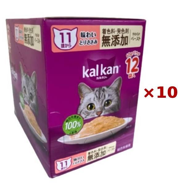 まとめ買い×10個セット マースジャパン カルカン パウチ やわらかペースト 11歳から 味わい とりささみ 着色料・発色剤 無添加 60g×12袋入 キャットフード