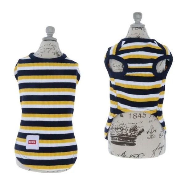 訳あり EDWIN ドッグシャツ ブラック×イエロー 4L 犬服