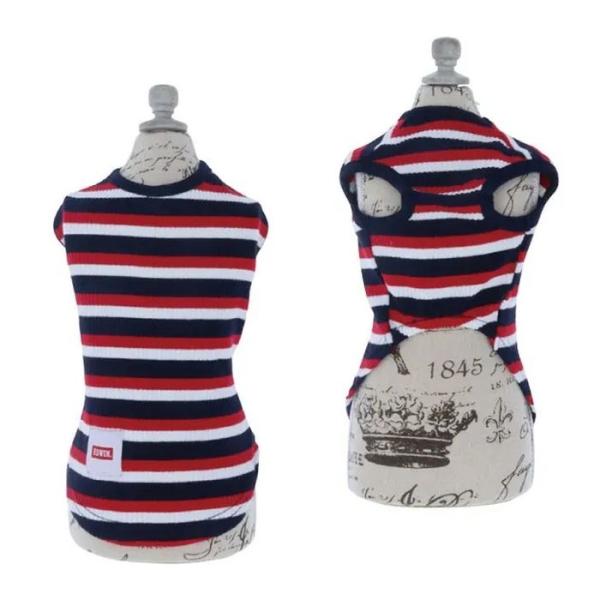 EDWIN（エドウィン） 訳あり ドッグシャツ ネイビー×レッド 2L 犬服