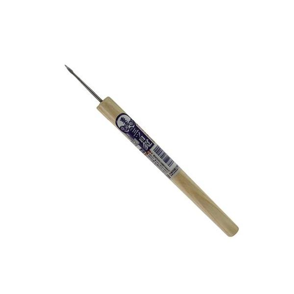 木材の穴あけ加工。釘の下穴用の錐です。三ッ目錐は丸釘を打つ前に釘の通り道として開ける穴に使用するものです。●小●刃部：炭素工具鋼(SK-5)●柄：天然木