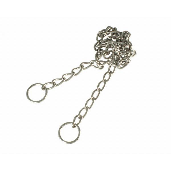 安定した強度のベーシックチェインにしっかりとした溶接リングを組み合わせました。●DIYや、室内の装飾などに、クロームメッキを施した鉄のチェインです。仕様・注意事項●参考使用荷重：40kg