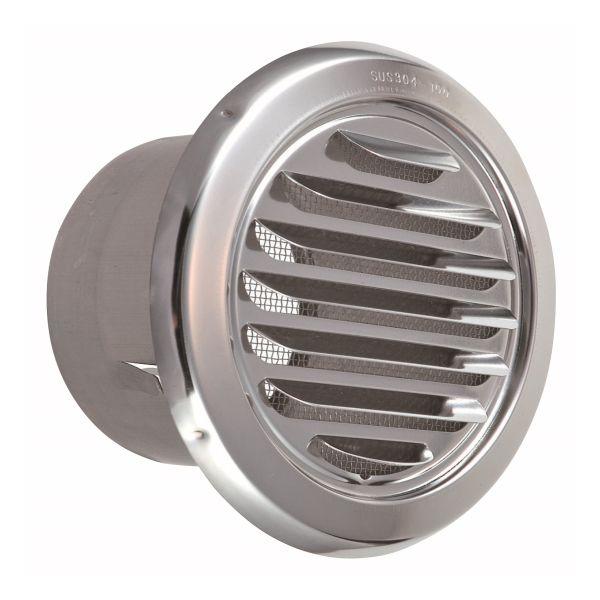 ステンレス製のさびにくい丸型の換気口です。