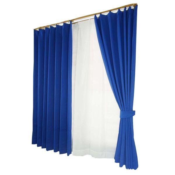 1級遮光 4枚組 カーテン ココア 100x200 ネイビー