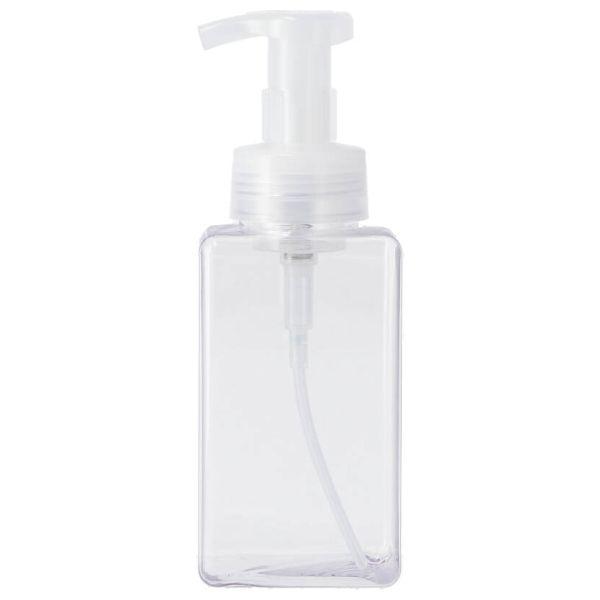 商品サイズ（ｍｍ）：横68×奥行68×高さ187商品自体の重さ（g）：100内容量：450ml特徴：泡が出てくるタイプ注意：詰め替えは市販の泡詰め替え液を使用してください