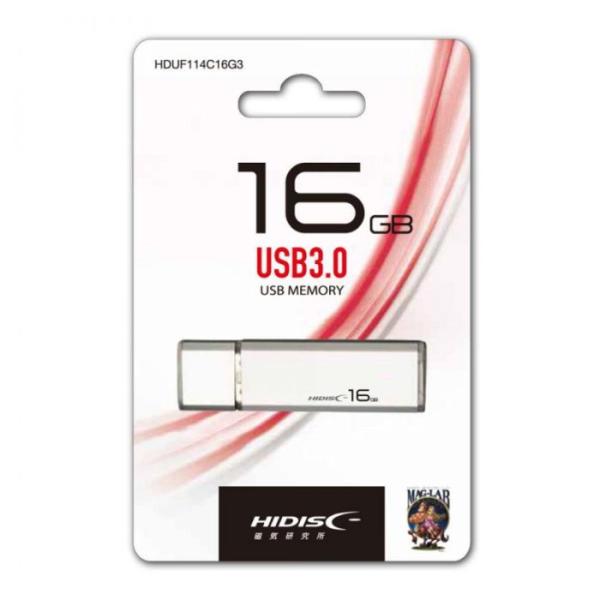 HIDISC USB 3.0 フラッシュドライブ 16GB シルバー キャップ式