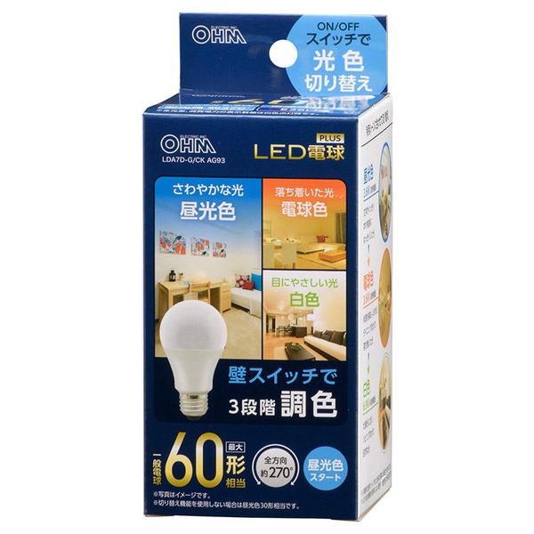 OHM �I�[���d�@ LED�d�� E26 60�`���� 3�i�K���F �����F�X�^�[�g LDA7D-G/CK AG93