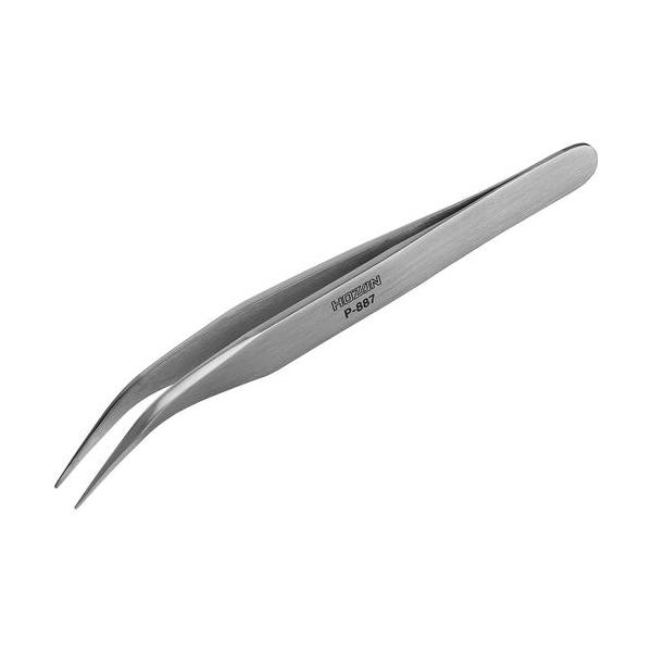 ■HOZAN 先曲がりピンセット 130mm【1205196:0】[店頭受取不可]