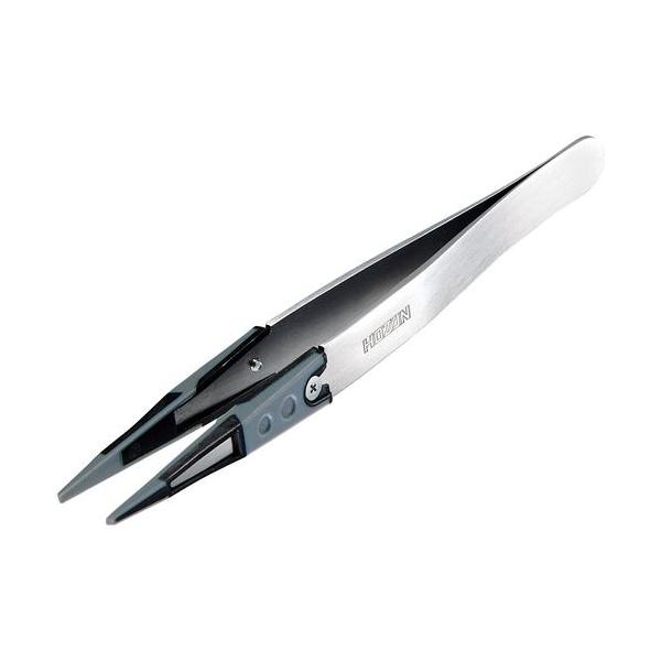■HOZAN ESDソフトチップピンセット【1755549:0】[店頭受取不可]