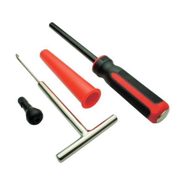 《メーカー》（株）ワールドツール《品番》2007000011485《特長》●車やバイクなどに使用されるチューブレスタイヤのバルブを、タイヤをホイールから外すことなく交換できる工具です。●古いバルブの抜き取りから、新しいバルブの取り付けまでが...