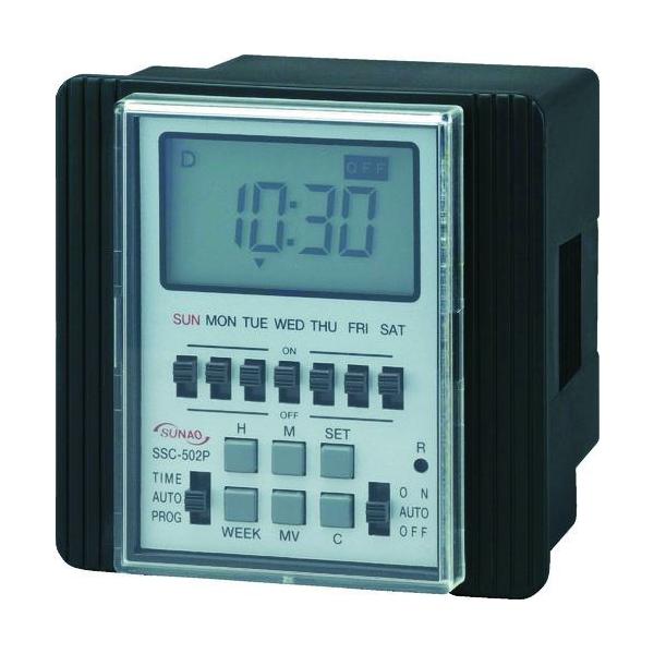 《メーカー》スナオ電気（株）《品番》SSC-502P《特長》●一週間の中で毎日異なった時間のON-OFF制御が可能です。●一週間の中で長時間のON-OFF制御が可能です。●RoHS指令対応品です。《用途》●工場。（ボイラー自動運転、電気炉な...