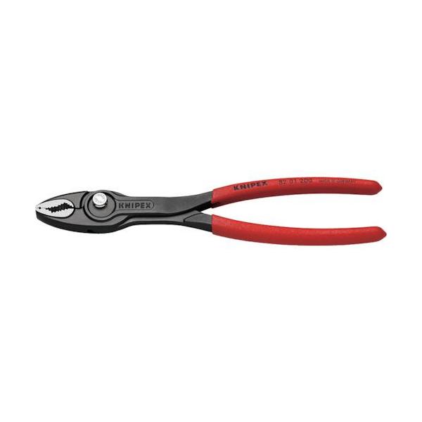 ■KNIPEX スリップジョイントプライヤー ツイングリップ プラスチックハンドル 200mm【3371068:0】[店頭受取不可]