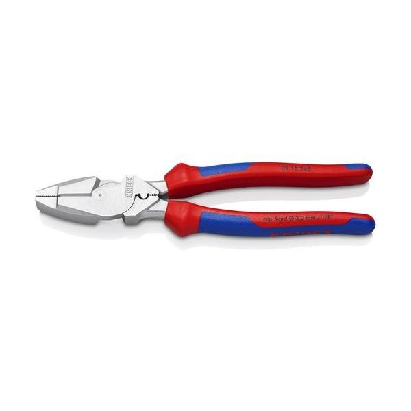 ■KNIPEX 架線工事用強力ペンチ 圧着付き クロムメッキ コンフォートハンドル【3371109:0】[店頭受取不可]