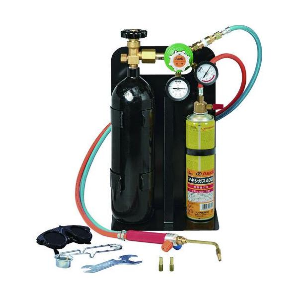 《メーカー》アサダ（株）《品番》R35780《特長》●酸素と高性能マキシガス400を使用する3100℃の高温度バーナです。●ろう付けがスピーディに行えます。●小さな炎に調整できるため、狭い現場や補修工事に最適です。●逆火防止器付です。●軽量...