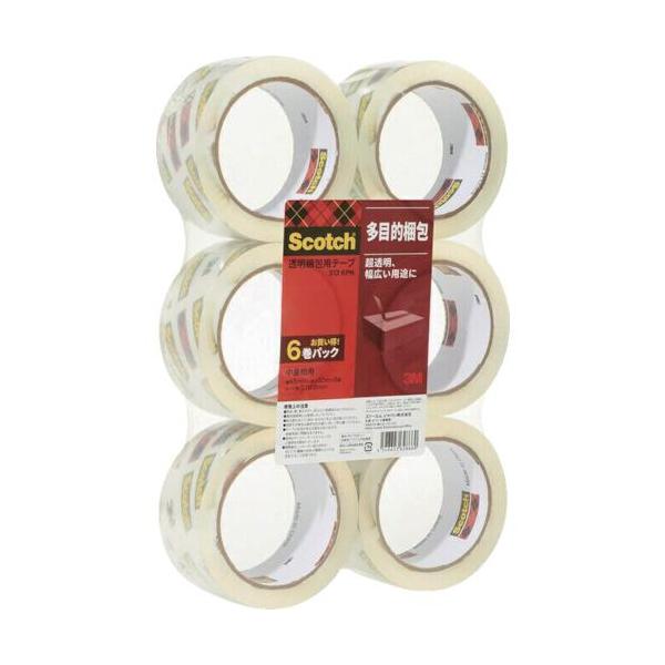 ■3M 透明梱包用テープ 48mmX50m 6巻パック 中・軽量物用【3940691:0】[店頭受取不可]