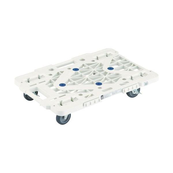 他サイト： ■TRUSCO 樹脂製平台車  ルートバンメッシュタイプ 515X385 4輪自在 ストッパー付 白【4144473:0】[店頭受取不可]の商品画像