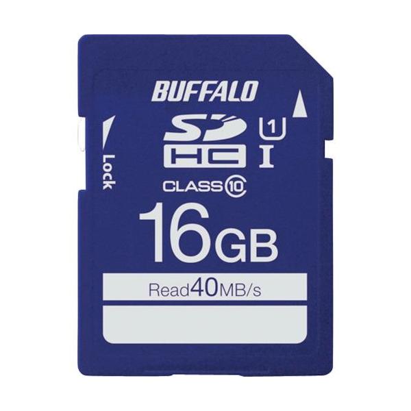 ■BUFFALO UHS-I Class1 SDHCカード 16GB【4170700:0】[店頭受取不可]
