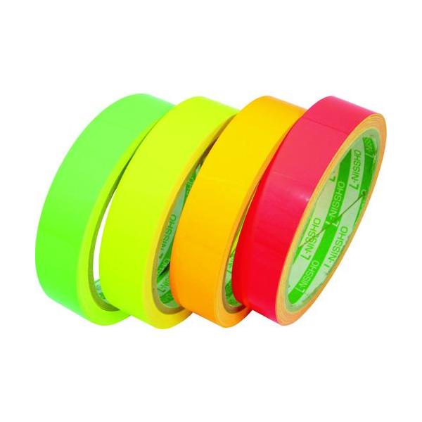 ■日東エルマテ 蛍光テープ 20mm×5m グリーン【4955609:0】[店頭受取不可]