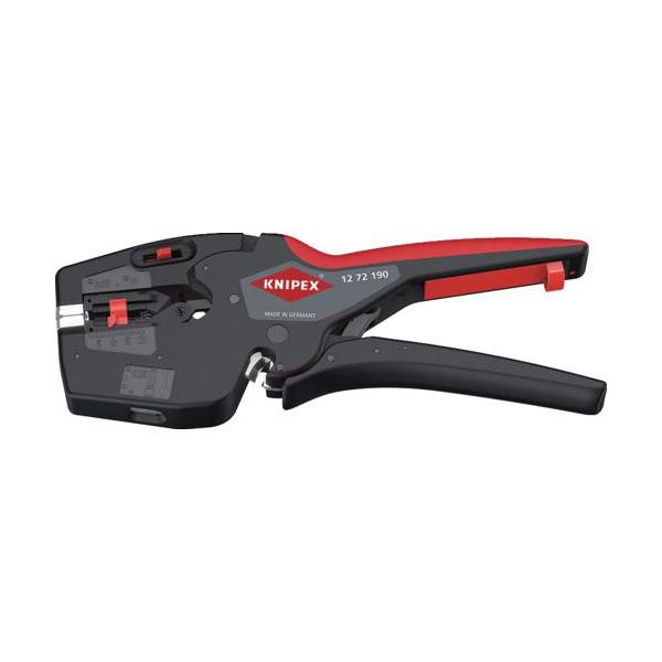 《メーカー》ＫＮＩＰＥＸ社《品番》1272190《特長》●一台三役のワイヤーストリッパーです。●線径に自動的に適応し、剥き代を調整できるストッパーによって特に連続作業において均一のストリッピングを実現しています。●複合素材グリップで握りやす...