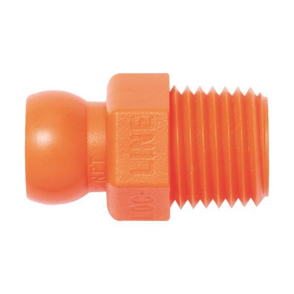 ■LOC-LINE 1/4 NPTコネクター オレンジ(1/4 システム)×4ケ【7134583:0】[店頭受取不可]