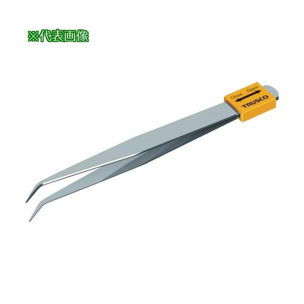 ■TRUSCO ステンレス製ピンセット 開閉キャップ付 AA先曲150【8183815:0】[店頭受取不可]