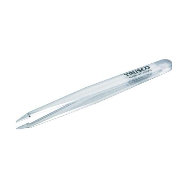 ■TRUSCO 透明プラスチック製ピンセット 120mm 先細型【8552563:0】[店頭受取不可]