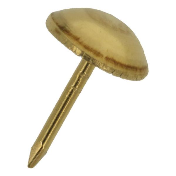 材質は真鍮でアライ処理。●用途:和太鼓などの皮打ち付け鋲として使用。また、釘かくしにも使用できる。●材質:真鍮 ●長さ・厚み:14 [関連ワード] ねじ・ボルト・ナット・ワッシャー 釘・鋲 鋲 真鍮 たいこ鋲