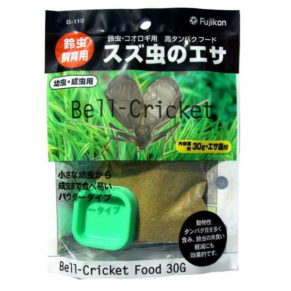 商品名:スズ虫のエサ商品コード:4977097511213規格:30g(エサ皿付)美しい羽音と成長の促進に必要な、動物性タンパク質を高配合した、スズ虫飼育に最適なエサです。原産国:日本昆虫設定なし