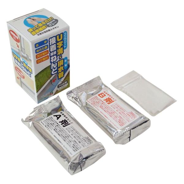 他サイト： U字溝・排水管接着補修ねんど 灰色 500g アルテコ (E03)の商品画像