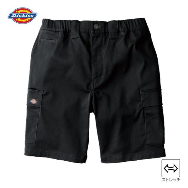 Dickies T/C ストレッチ ショートカーゴパンツ D-2876 ブラック