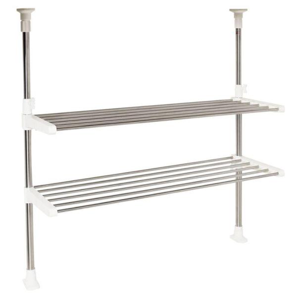 工具不要組立簡単ステンレス製でサビに強い簡単高さ調節裏面はすべり止め付き耐荷重全体で約10kg製品サイズ（約）：800×260×650〜1100mm材質：パイプ：ステンレスクラッド鋼管 樹脂部：ABS樹脂 すべり止め：PVCその他：耐荷重（...