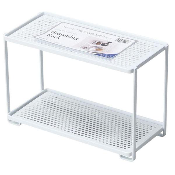 パンチング棚で小物も置ける清潔感のあるホワイトカラーでキッチンにもなじむデザインです製品サイズ（約）：260×125×170mm製品重量（約）：658g材質：材料の種類：鉄（エポキシ樹脂塗装）その他：耐荷重（約）：上段2kg 下段2kg原産...