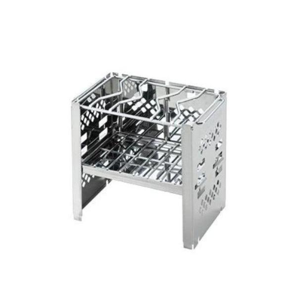 Ｂ６型コンロ　燃料や用途に合せて炭受けの高さが３段階調整可■ゴトクとアミがセット。■煮炊きや焼き物等、いろいろ賢くスマートに使えます。■収納はB6サイズでコンパクト！■ツーリング、お一人様キャンプに最適。■本体は錆びにくいステンレス製。■収...