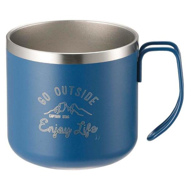 他サイト： キャプテンスタッグ モンテ ダブルステンレスマグ カップ350 ブルー UE-3433の商品画像