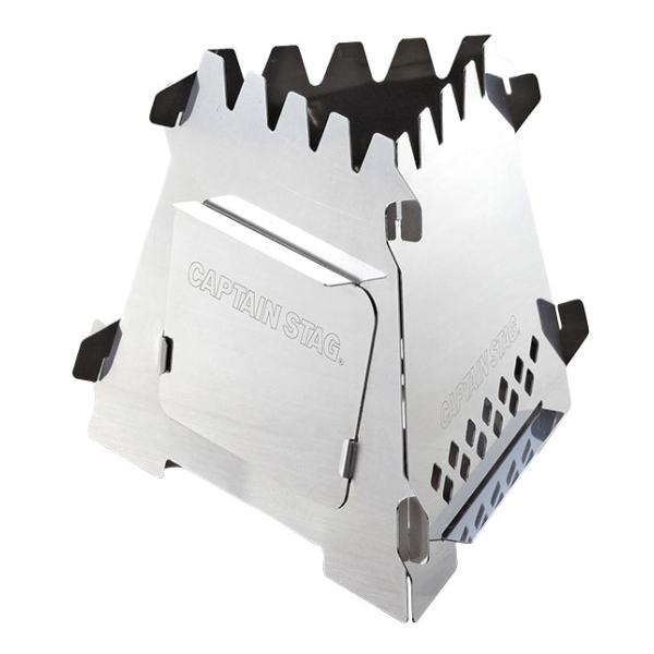 パール金属 ＵＧ−００４６煙突効果を利用した熱効率のよいミニストーブです。フロントパネルが薪用トレーになり、ミニ焚火台として使えます。薄型で収納もコンパクト。シェラカップや小型のクッカーが乗せられます。継ぎ足し口をふさぐフロントパネル付き。...