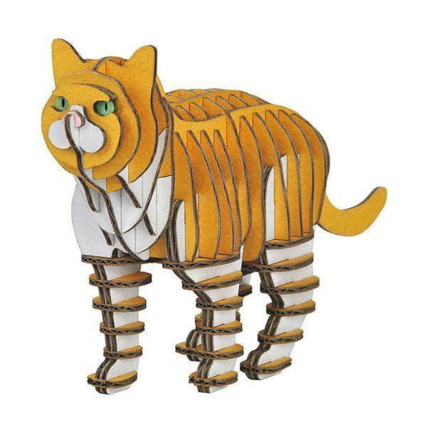 hacomo スコティッシュフォールド パズル 猫 紙製 GRIDシリーズ 立体パズル 組立