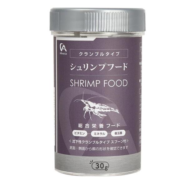 シュリンプが食べやすい沈下性のクランブルタイプ。必要な栄養をしっかり補うカラーシュリンプ、ビーシュリンプ、ヌマエビ等のシュリンプ専用フード。【原材料】フィッシュミール、小麦粉、大豆ミール、シュリンプミール、酵母、フィッシュオイル、納豆菌、各...