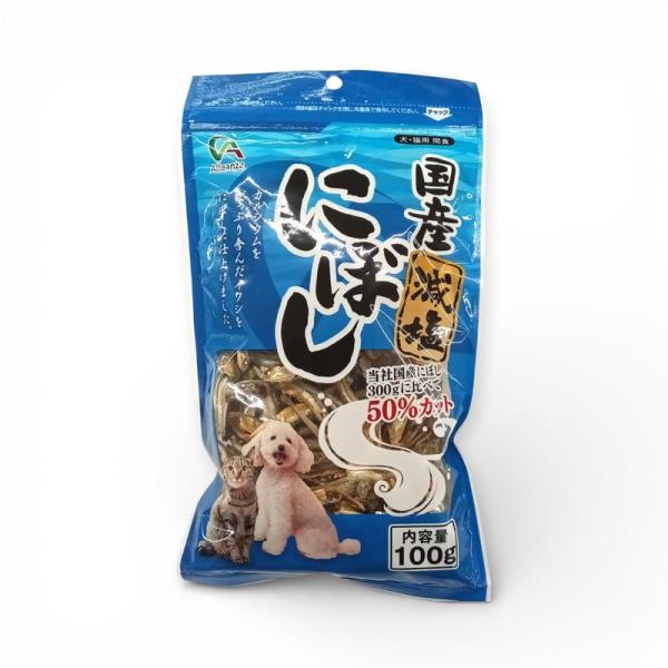 Alleanza(アレンザ) 国産 犬猫用 減塩にぼし 100g × 4袋セット DHA・EPA・カルシウム配合おやつ 間食