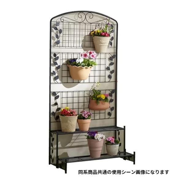 谷村実業 フェンス付フラワースタンド2段ホワイト TAN-959