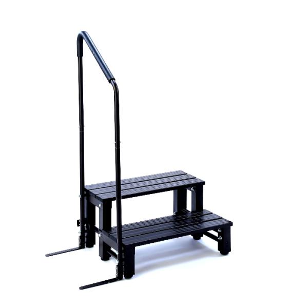 谷村実業 アルミステップ台 TAN728120 つ302 谷村実業 アルミステップ台 TAN728120 つ302 谷村実業 手すり付き