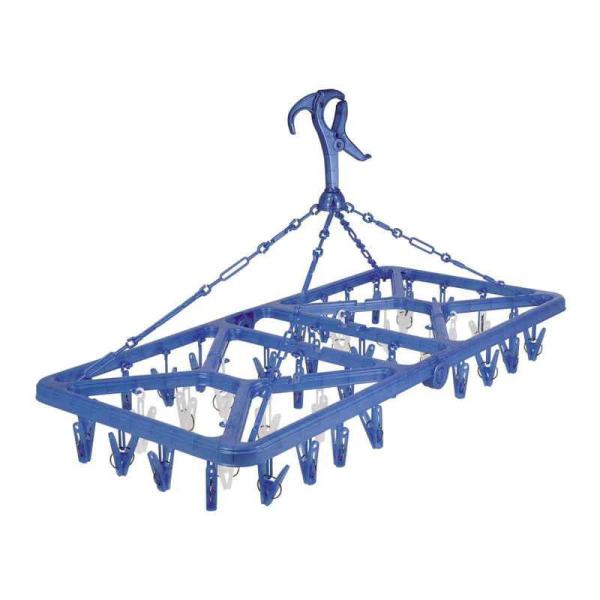 ピンチが42個付いたシンプルな角ハンガーです。一度にたくさん干せるのでとても便利です。竿やロープやカモイに使える3ウェイのキャッチフックです。内側のピンチで下着や小物の隠し干しができます。握りやすく、風が吹いてもしっかり安定します。2つに折...