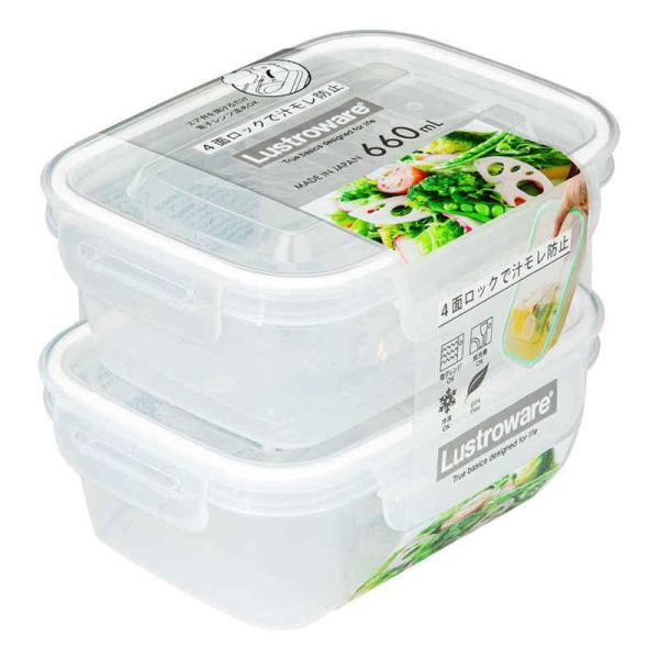 冷蔵・冷凍保存から下ごしらえ、調理までこなす機能的な保存容器600ml、同色2個セットです。小分けしたお惣菜や漬物、フルーツなどを入れるのに最適なサイズです。縦横4面でロック、パッキン付きで密封性抜群です。エア弁が付いているので、フタをした...