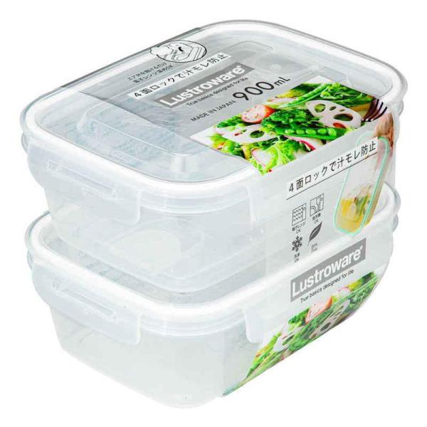 冷蔵・冷凍保存から下ごしらえ、調理までこなす機能的な保存容器900ml、同色2個セットです。小分けしたお惣菜や漬物、フルーツなどを入れるのに最適なサイズです。縦横4面でロック、パッキン付きで密封性抜群です。エア弁が付いているので、フタをした...
