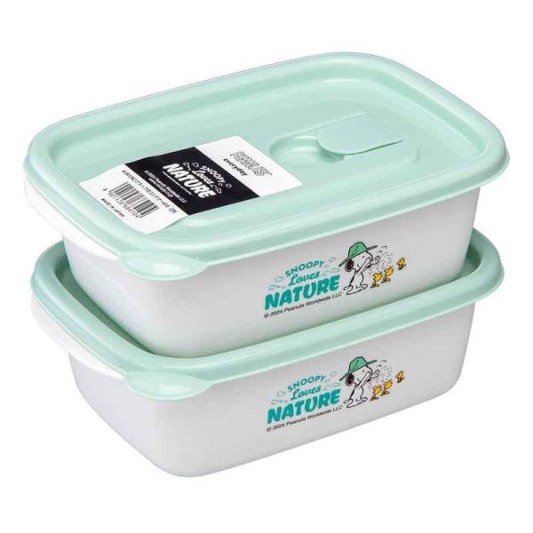 スヌーピーの保存容器610ml 2個セットです。おかずの作り置きやごはんの冷凍保存、離乳食の保存などに役立ちます。2個入りなのでたっぷり保存することができます。収納時は本体を重ねることができ、省スペースになります。持ち手付きで加熱後、持ち運...