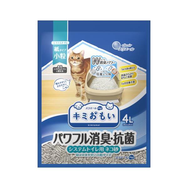 他サイト： エリエールPet キミおもい 消臭抗菌システム砂小粒 4L 大王製紙の商品画像