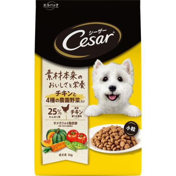 他サイト： シーザードライ 成犬用 チキンと4種の農園野菜入り 小粒 3kg マースジャパンリミテッドの商品画像