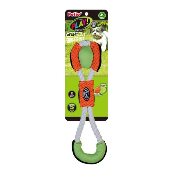 運動不足のワンちゃんのための家でも外でもどこでも元気いっぱい遊べる玩具【原産国】中華人民共和国【原材料】生地：ポリエステル・EVA、中綿：ポリエステル、ロープ：コットン、笛：EVA樹脂