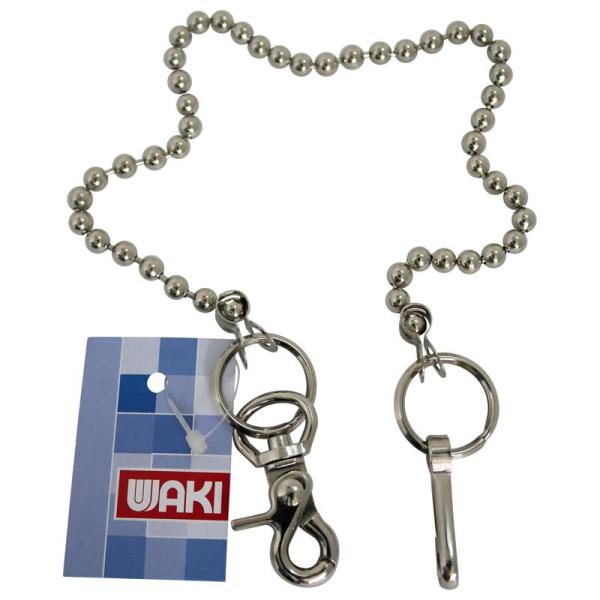 シンプルなデザインのウォレットチェーンです。財布、鍵、定期入れなどの落下防止にお使いください。【サイズ】サイズ(mm):400【材質】ニッケル